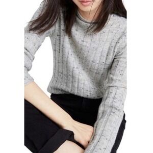 Madewell Donegal Everecrest Ribbed Gray Wool Turtleneck Sweater Women's Small